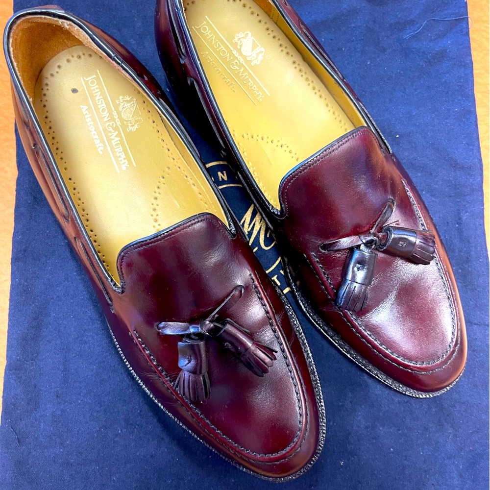 Johnston & Murphy Deerfield Dark Cherry Tassel Loafers
